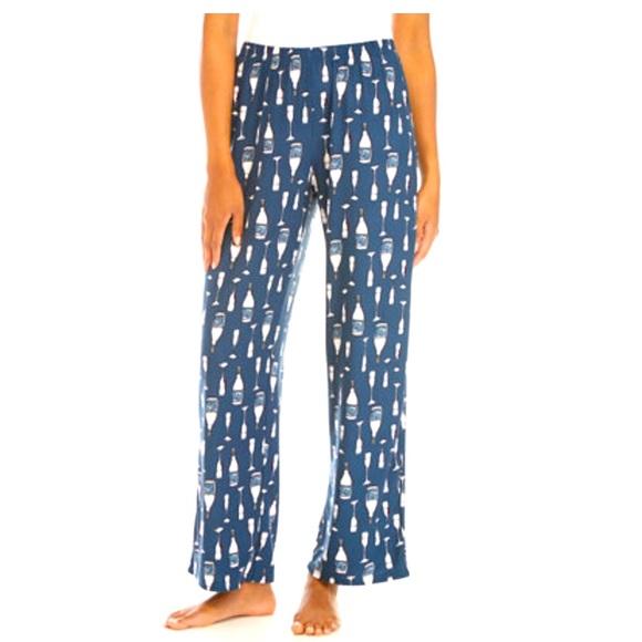 Pajama bottoms with Wine bottles and glasses. - Picture 1 of 2